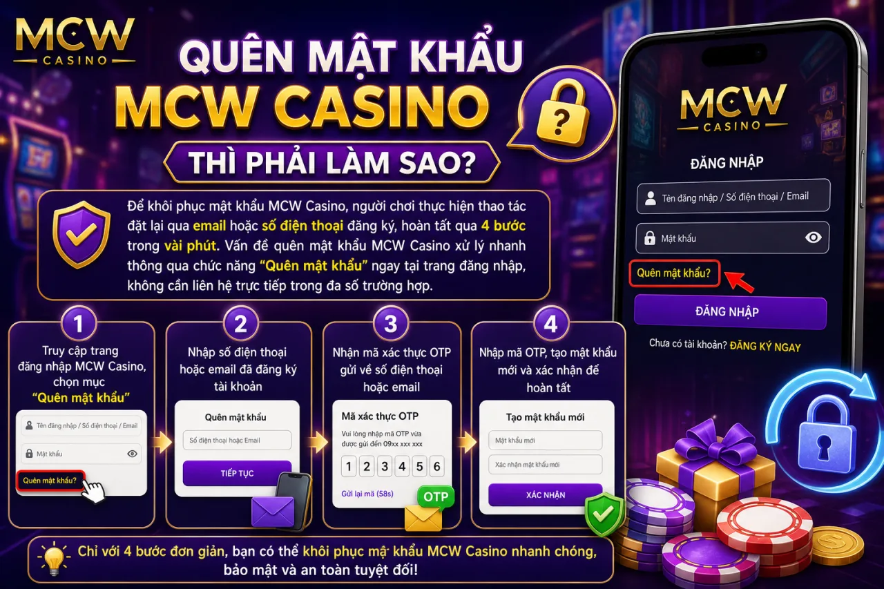 Quên Mật Khẩu MCW Casino Thì Phải Làm Sao? Quên Mật Khẩu MCW Casino Thì Phải Làm Sao?